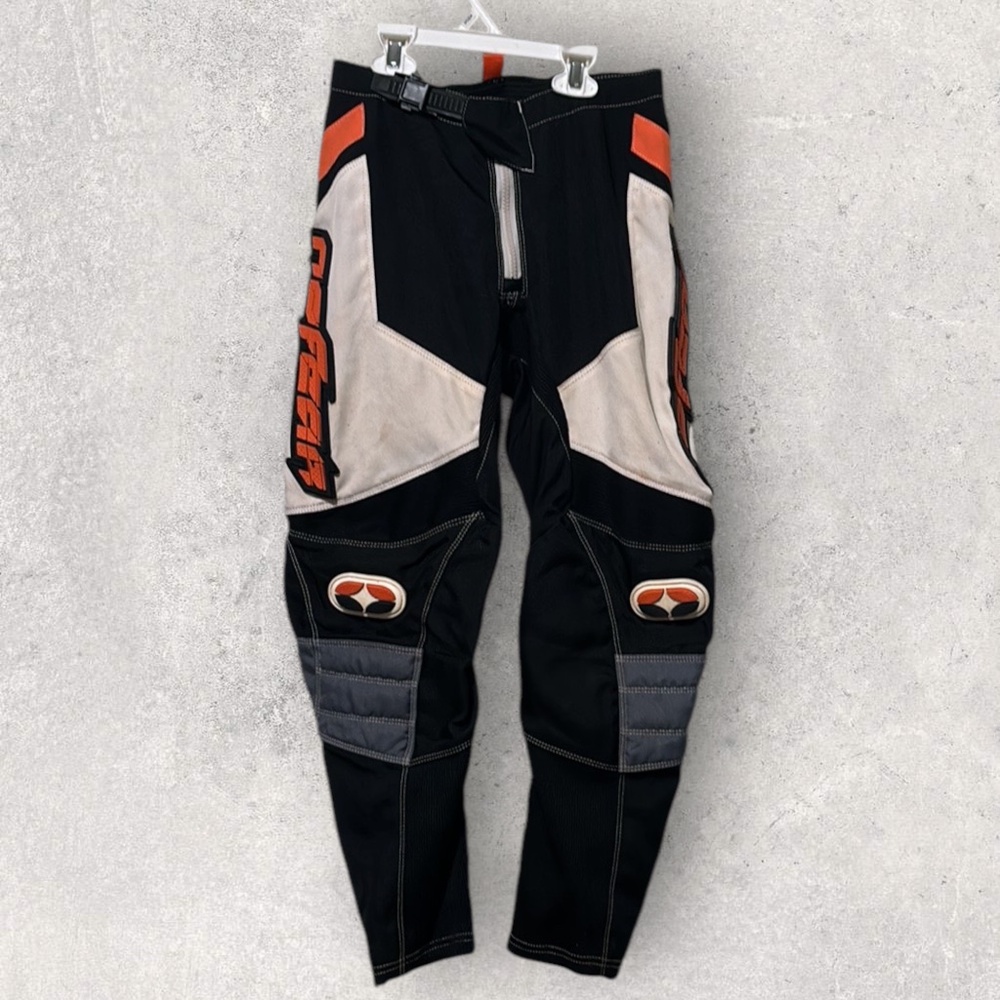 Vintage No Fear Motocross Supercross Pants Komet 2000 Black Orange Men's 26